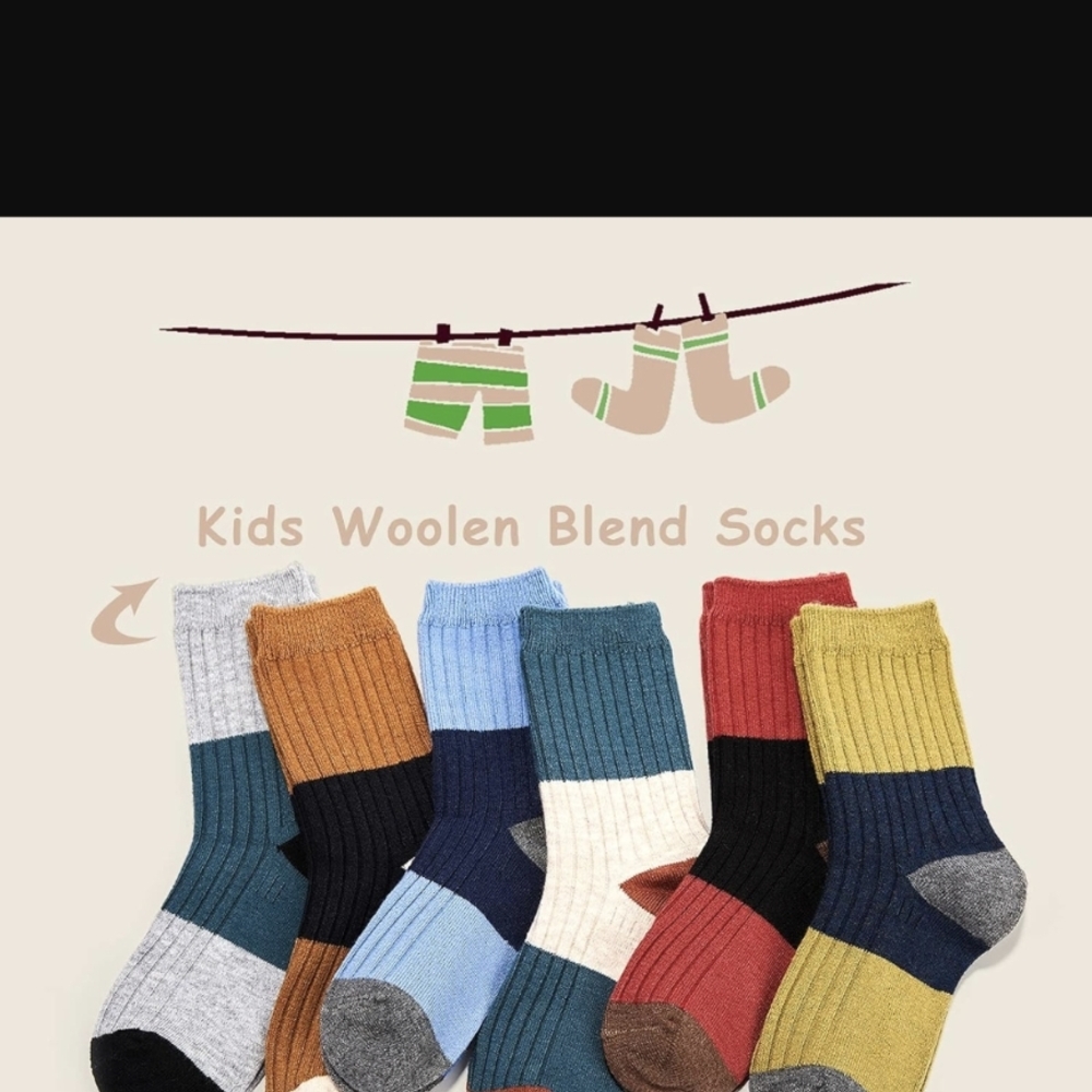 *(3 for $10.00)* Kids Woolen Blend Socks Set